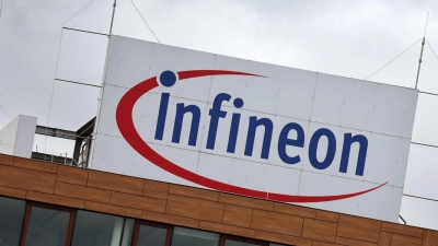 Das Logo von Infineon ist am Firmensitz zu sehen. (Foto: Karl-Josef Hildenbrand/dpa)
